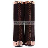 1 Pair Anti-slip Cycling MTB Bike Bicycle Handlebar Cover Grips Vintage Retro Leather Bilateral Lock Cover thumbnail-4