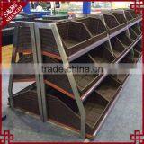 China Supplier Direct Sale Supermarket Fruit and Vegetable Display Rack With Rattan Basket thumbnail-2