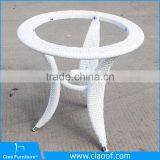 Luxury Outdoor White Rattan 4 Seaters Dining Table thumbnail-6