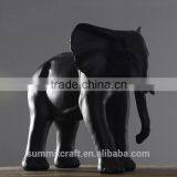 Resin Matt Black Antique 3D Elephant Statue Figurine