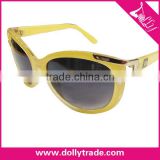 Graceful Wholesale Fashion Decorative Eyewear Ladies Yellow Frame Sunglasses