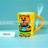 Bear Design Ceramic Coffee Mug With Spoon thumbnail-1