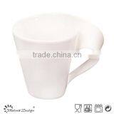 RED STONEWARE IRREGULAR SHAPE TEA CUP&SAUCER thumbnail-2