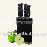5 Pieces Stainless Steel Kitchen Knife Set With Plastic Block thumbnail-1