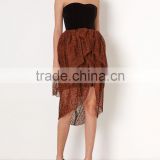 Tulle Strapless Black Velvet Fabric Tulip Skirt Private Party Cocktail Dress Evening Gown 2016 HSD5607 thumbnail-1