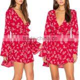 Boho Sexy Printed Rayon Front Tie Closure One Piece Party Mini Girls Dress Name With Pictures Designer Women Apparel HSD5850 thumbnail-1