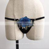 Garter Belt Net Panty Blue Embroidered Underwear Harness Cage Belt Panty Fashion Underwear Junior Bra Panty for Women thumbnail-5