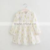 Baby's and Kids Clothing Wholesale Beautiful Girls Casual Flower Printing Ruffle Dresses thumbnail-4
