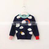 Warm Girls Rainbow and Cloud Pattern Patchwork Sweater Pullover With Cheap Price thumbnail-2