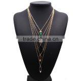Multilayer Chain With Turquoise Pendant Unisex Costume Necklace Accessories thumbnail-1