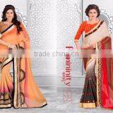 Season Special Designer Embroidery Saree With Blouse Material & Lace Border so Beautiful Style thumbnail-1