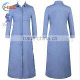 Zakiyyah MD003 Long Shirt Blue New Model Malaysia Baju Kurung 2017 Dubai Abaya Wholesale China Kaftan Dress thumbnail-4