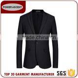 Wholesale Suit Polyester Fabric Black 1-Button Suits For Men thumbnail-1