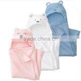 Baby Soft Cotton Terry Hooded Baby Bath Towel,custom Plain New Hooded Towel for Baby thumbnail-2