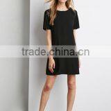 Hollow Out Embroidery Straight Dress With Short Sleeves thumbnail-2