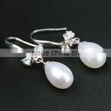 2016New Model Natural Pearl With Zirconia Earrings Jewelery Latest Design Of Pearl Earrings 925 Sliver thumbnail-2
