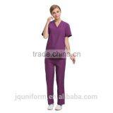 Juqian 2016 Quality Hot Purple V Neck Summer Hospital Housekeeping Staff Uniforms thumbnail-1