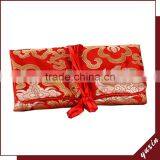 Red Fashion Design Jewelry Roll Silk Jewelry Bag Made in China JR002 thumbnail-1