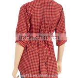 Plus Size Women Clothing Button up Plaid Maternity Top thumbnail-2