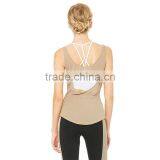 Wholesale Back Cutout Dropped Armholes Stringer Loose Yoga Gym Tank Top thumbnail-3
