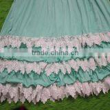 Girl Mint Green Party Dresses Child Cotton Frocks Design Children Ruffle Matching Dresses Toddler Girl Clothing Family thumbnail-5