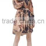 Girls Large Size Flower Pattern Wrinkled Loose Chiffon Dress thumbnail-1