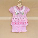 Wholesale Summer Cotton Printing Girls Kids t Shirt With Pants Set thumbnail-2