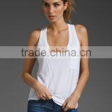Light Jersey White Pocket Tank Top thumbnail-1