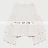OEM Fctory Ladies Fancy Cotton Loose Knitting Organic Cotton Sweater for Wholesale thumbnail-6