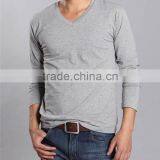 Men 95 Cotton 5 Spandex Deep v Neck Long Sleeve t Shirts thumbnail-1