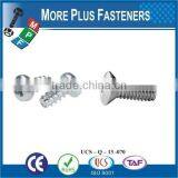 Taiwan M3 M12 M3-0.5 x 10mm DIN 965 Phillips Drive Flat Head Grade A2 Stainless Steel Machine Screw With Double Lock Washer thumbnail-3