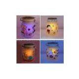 Europe LED Orange & Blue Solar Sun and Moon Jars Night Lights With Hand Painting thumbnail-1