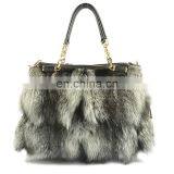 2016 fashion style luxury fox fur lady bag for women hot sale fur handbag