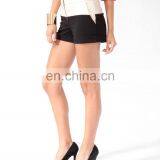 Colorblock Faux Leather Woven Shorts CSS0030 thumbnail-2