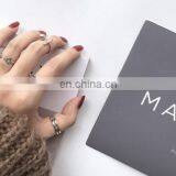 4PCS/Set Punk Handsome Silver Rings for Unisex Knuckle Ring Set thumbnail-1