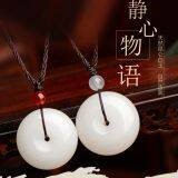 Diayam Natural Xinjiang Kunlun Jade Jade Buckle Jade Lovers Couple Jade Fall White Jade thumbnail-2