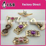 Sheap Lady Shoe Decorative Flower Pattern Plastic Rhinestone Shoe Ornaments