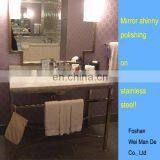 Polished Chrome Hotel and Inn Bathroom Vanity Leg Frame for Carrara Marble Top thumbnail-2