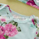 Soft Cotton Baby Sleeping Bag With Hairband Set Floral Print Baby Knotted Gown thumbnail-5