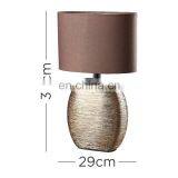 Japan Style Simple Custom Luxury Gold Indoor Lighting Ceramic Base Royal Antique Brown Bedside Lamps for Hotel thumbnail-3
