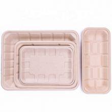 Eco Friendly Factory Direct Bagasse Rectangle Tray Disposable Tableware Multi-use Serving Platter Food Tray thumbnail-4