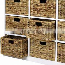 3x3 Storage Unit - 9 Drawer With Seagrass Baskets thumbnail-3