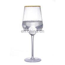 Classic Birthday Gift Custom Logo Champagne Transparent Color Diamond Elegant Golden Wine Glass thumbnail-5