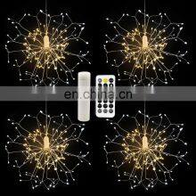 Flower Shape Led Hanging Starburst Lamp Christmas Party Wedding Holiday Decoration Lighting With Remote Control thumbnail-1