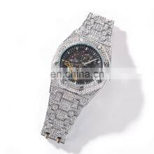 Custom Luxury Gold Stainless Steel Natural Moissanite Diamond Brand Watch Men Women OEM