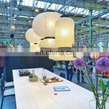 White Paper Pendant Light With Black Finish And Milky Hotel Chandelier LED Lights thumbnail-2