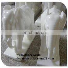 High Quality Marble Animal Statue Elephant Stone Carving thumbnail-2