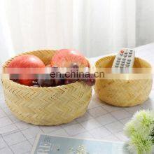 Handwoven Bamboo Storage Basket For Fuit and Toy Wicker Natural thumbnail-1