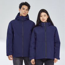 Three in One Men's and Women's Winter Soft Shell Woven Zipper Waterproof and Windproof Outdoor Warm Jacket