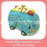 Colorful Ceramic Bus Money Bank